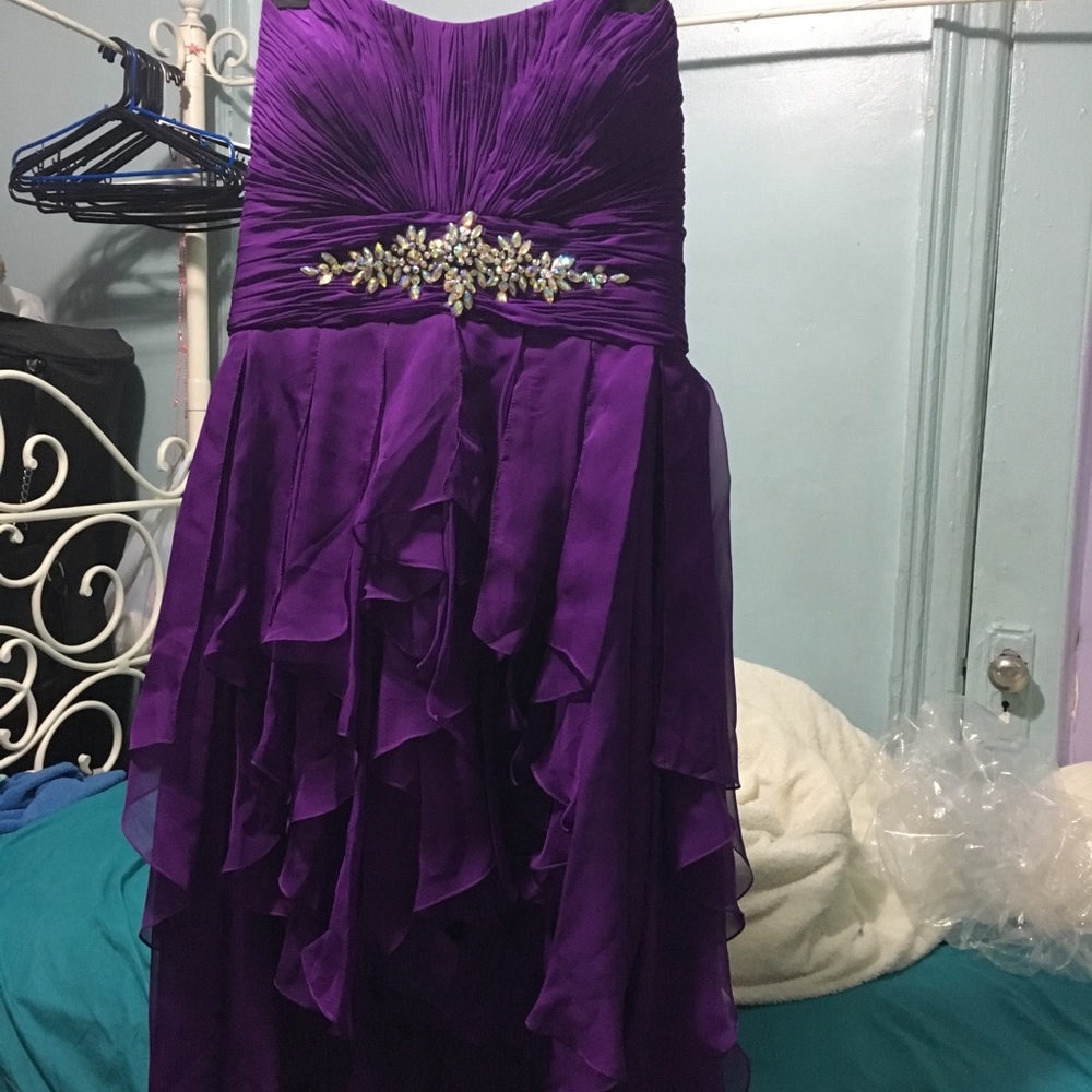 A Beautiful Purple High-Low Prom Dress